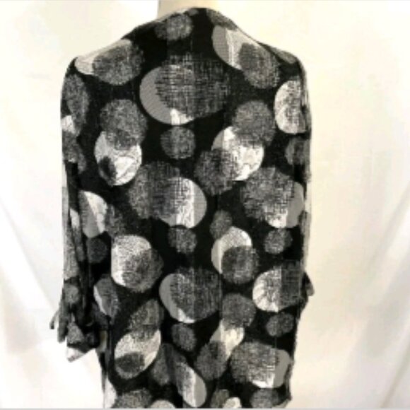 IC by Connie K Jacket Circle Textured Art-to-Wear Asymmetrical sz XXL Black Gray - Picture 11 of 17